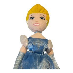 DISNEY Cinderella Plush Doll Toy 15" Blue Gown Yellow Hair Embroidered Face